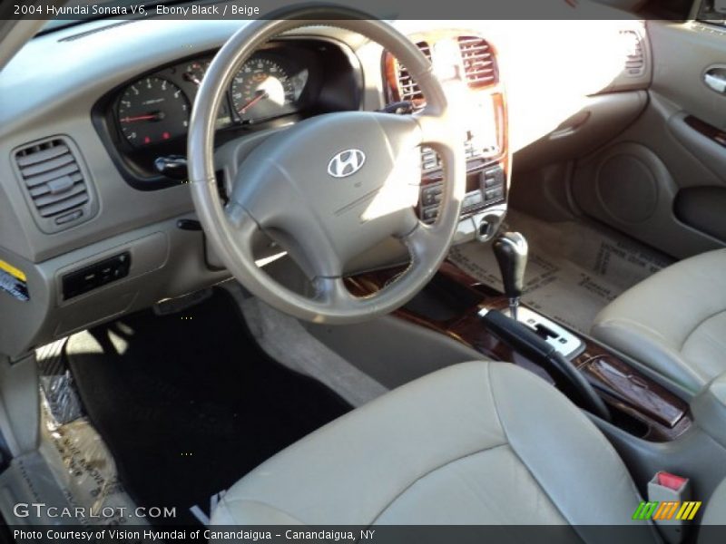 Ebony Black / Beige 2004 Hyundai Sonata V6