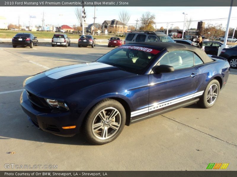 Kona Blue Metallic / Stone 2010 Ford Mustang V6 Premium Convertible