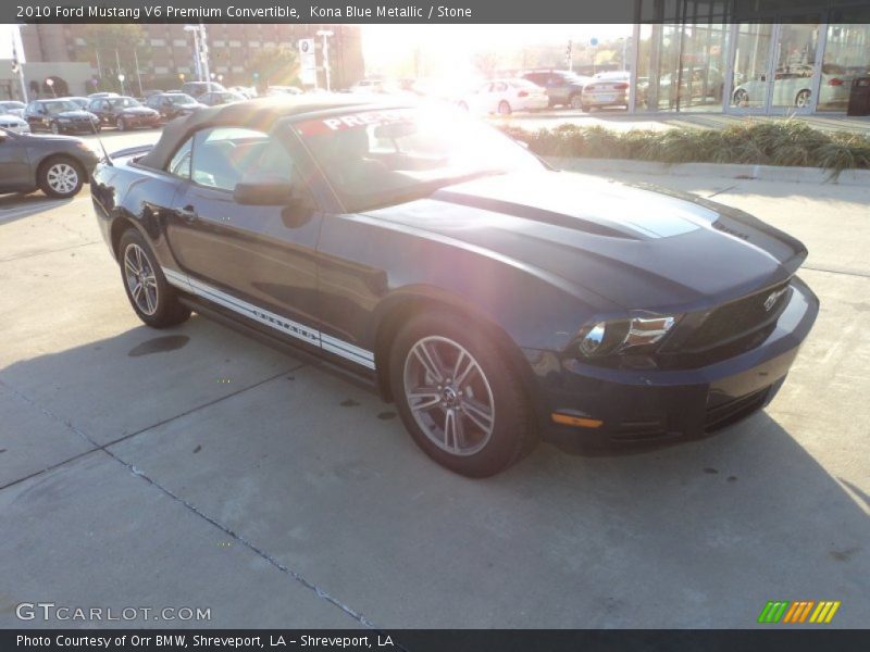 Kona Blue Metallic / Stone 2010 Ford Mustang V6 Premium Convertible