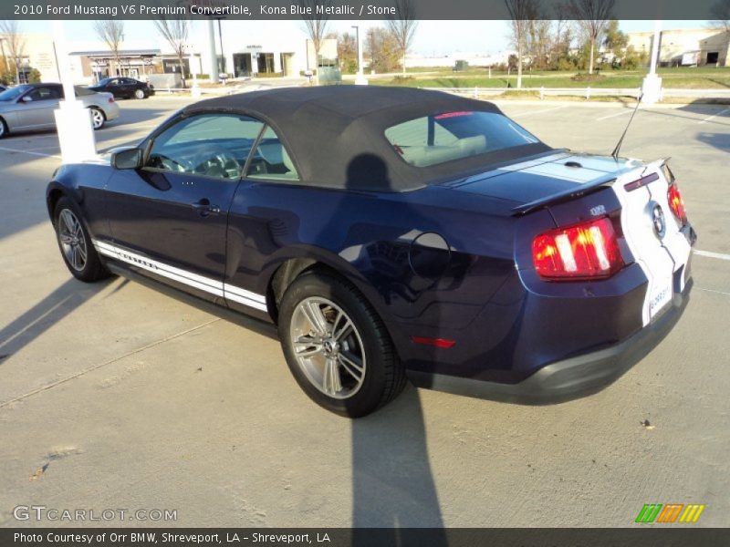 Kona Blue Metallic / Stone 2010 Ford Mustang V6 Premium Convertible