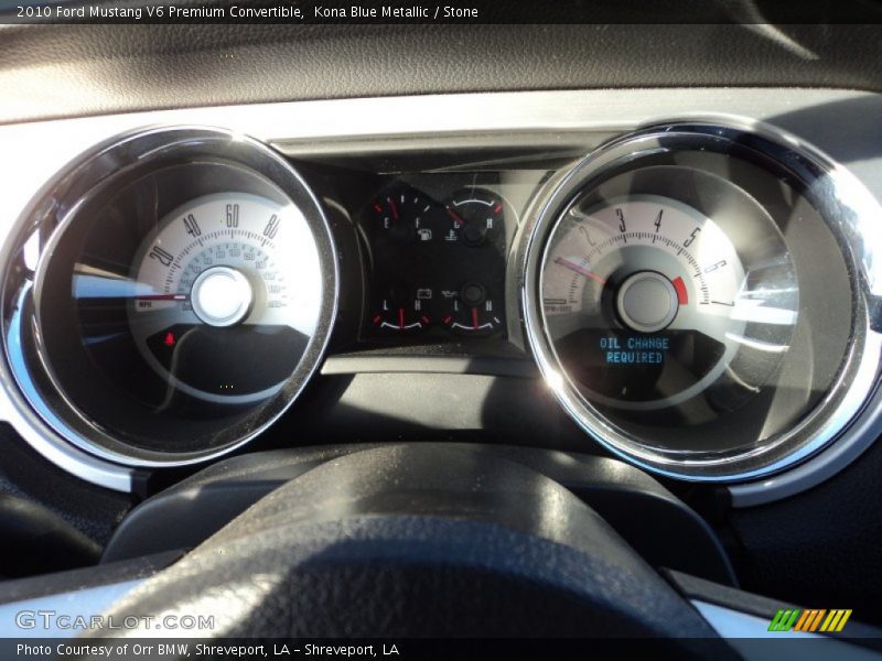 Kona Blue Metallic / Stone 2010 Ford Mustang V6 Premium Convertible