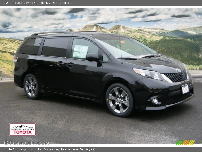 Black / Dark Charcoal 2012 Toyota Sienna SE