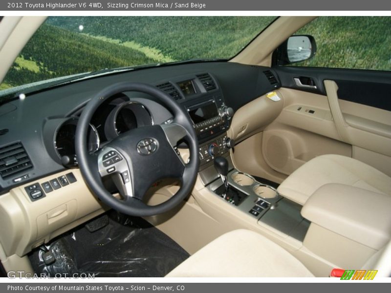 Sizzling Crimson Mica / Sand Beige 2012 Toyota Highlander V6 4WD
