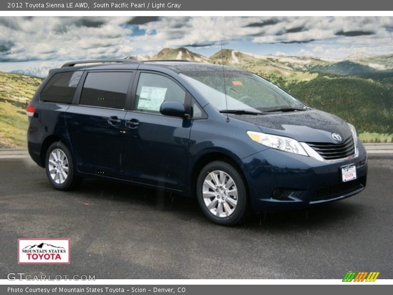 South Pacific Pearl / Light Gray 2012 Toyota Sienna LE AWD