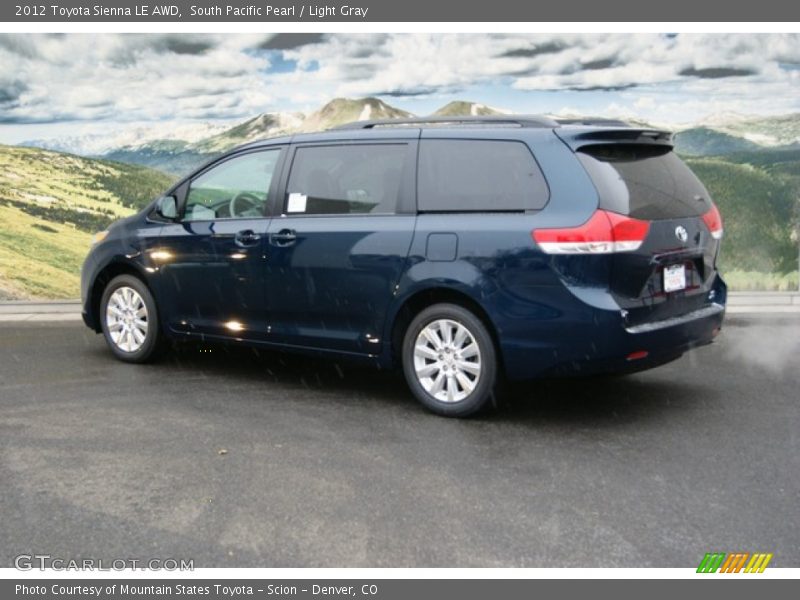 South Pacific Pearl / Light Gray 2012 Toyota Sienna LE AWD