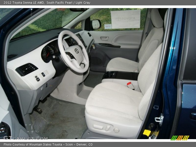 South Pacific Pearl / Light Gray 2012 Toyota Sienna LE AWD