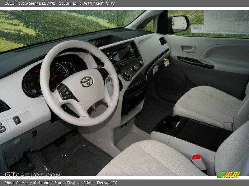 South Pacific Pearl / Light Gray 2012 Toyota Sienna LE AWD