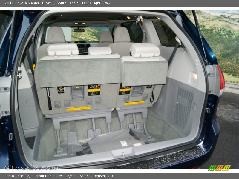 South Pacific Pearl / Light Gray 2012 Toyota Sienna LE AWD