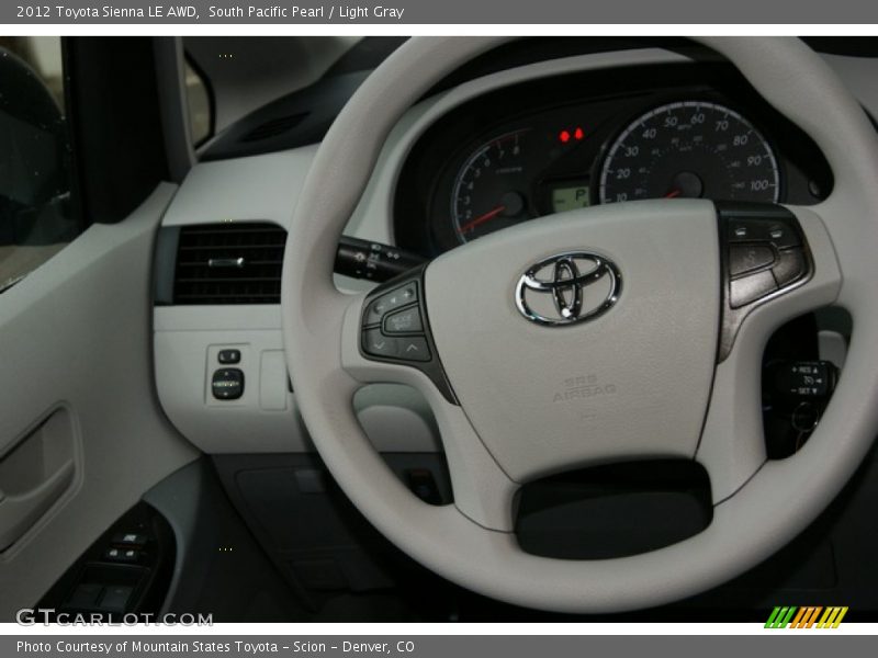 South Pacific Pearl / Light Gray 2012 Toyota Sienna LE AWD