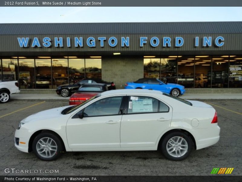 White Suede / Medium Light Stone 2012 Ford Fusion S