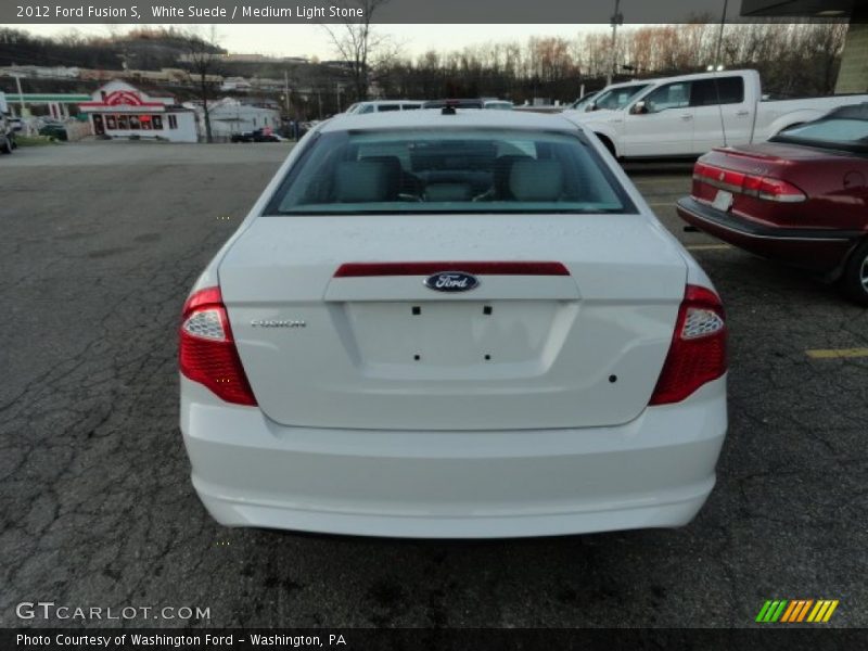 White Suede / Medium Light Stone 2012 Ford Fusion S