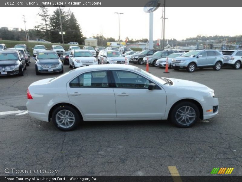 White Suede / Medium Light Stone 2012 Ford Fusion S