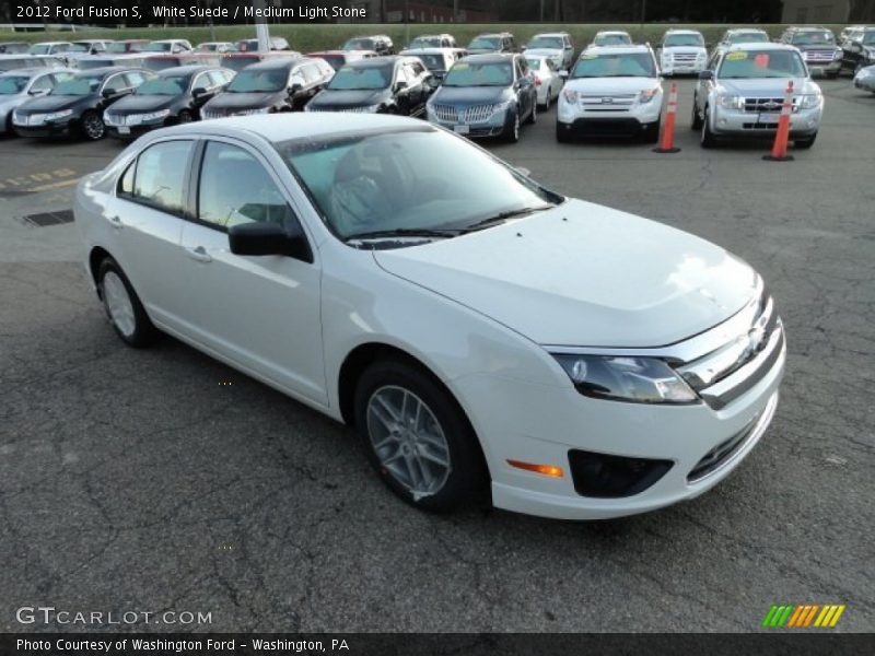 White Suede / Medium Light Stone 2012 Ford Fusion S