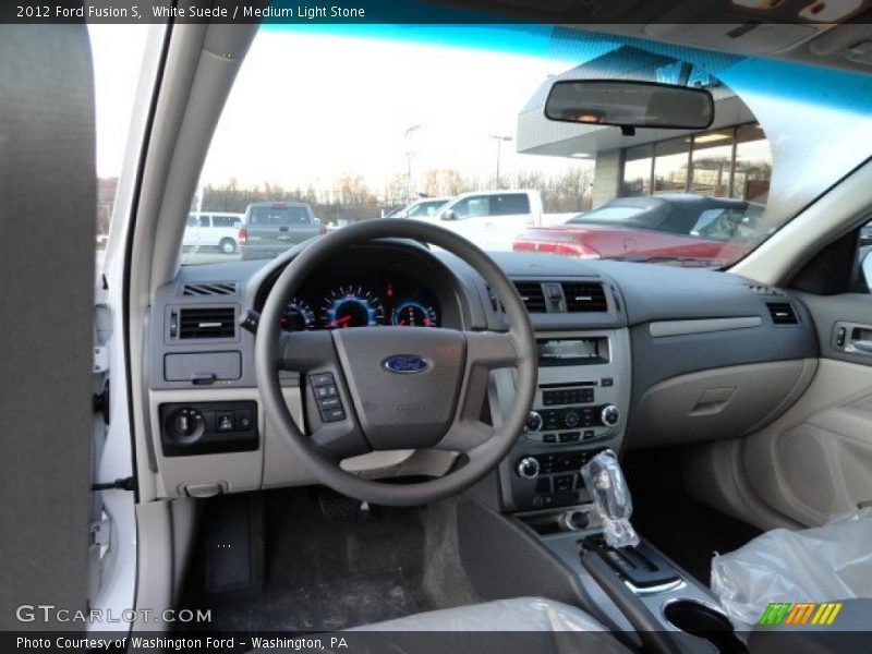 White Suede / Medium Light Stone 2012 Ford Fusion S