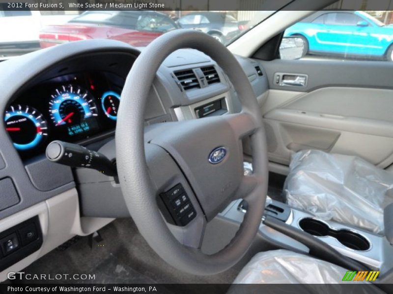 White Suede / Medium Light Stone 2012 Ford Fusion S