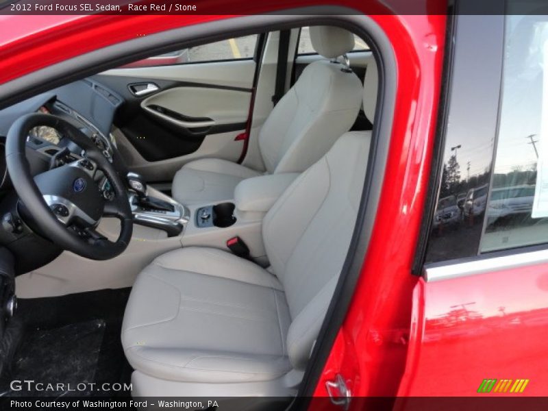 Race Red / Stone 2012 Ford Focus SEL Sedan