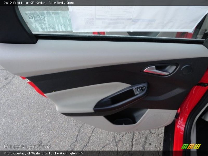 Race Red / Stone 2012 Ford Focus SEL Sedan