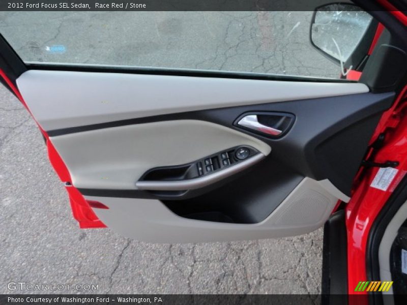 Race Red / Stone 2012 Ford Focus SEL Sedan