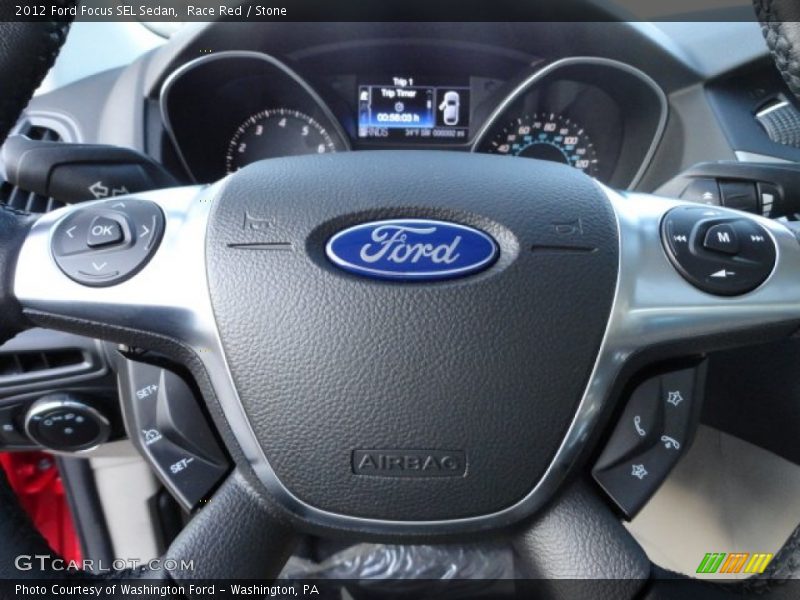 Race Red / Stone 2012 Ford Focus SEL Sedan