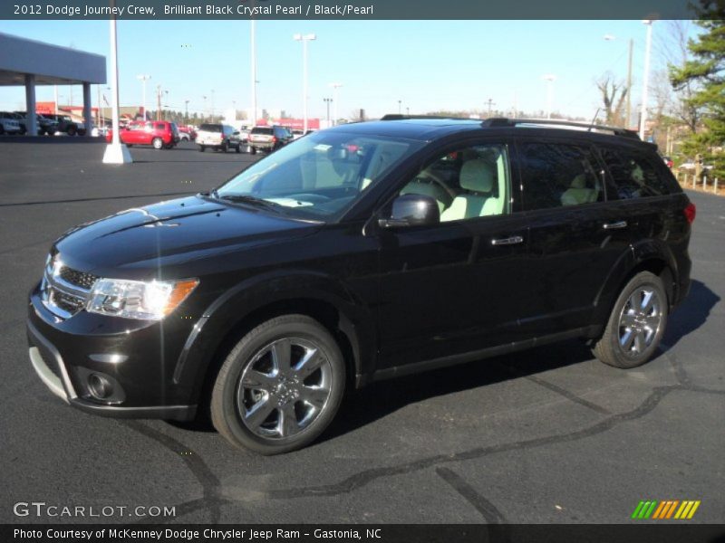 Brilliant Black Crystal Pearl / Black/Pearl 2012 Dodge Journey Crew