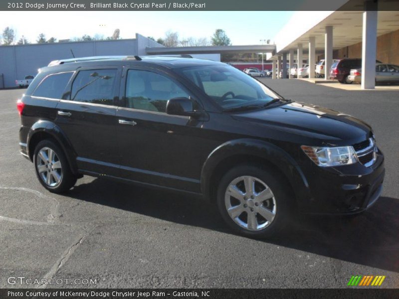 Brilliant Black Crystal Pearl / Black/Pearl 2012 Dodge Journey Crew