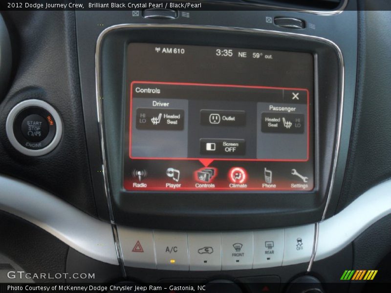 Brilliant Black Crystal Pearl / Black/Pearl 2012 Dodge Journey Crew