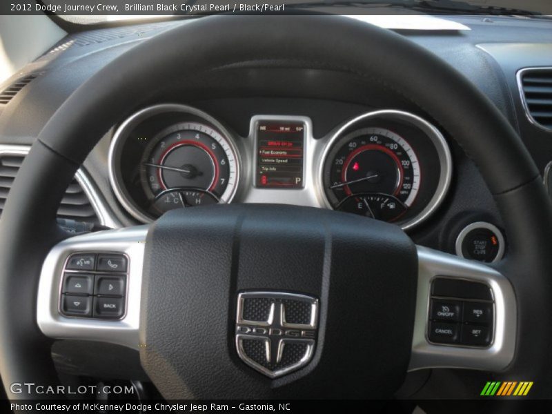 Brilliant Black Crystal Pearl / Black/Pearl 2012 Dodge Journey Crew
