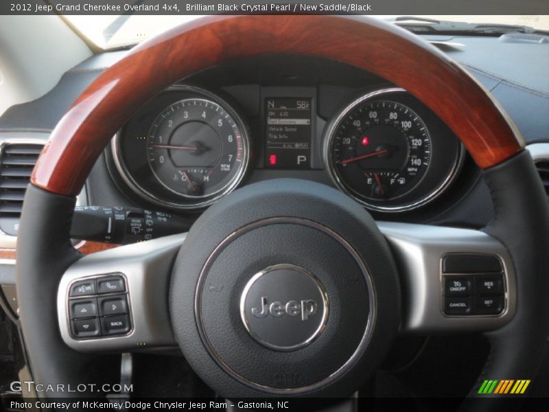 Brilliant Black Crystal Pearl / New Saddle/Black 2012 Jeep Grand Cherokee Overland 4x4