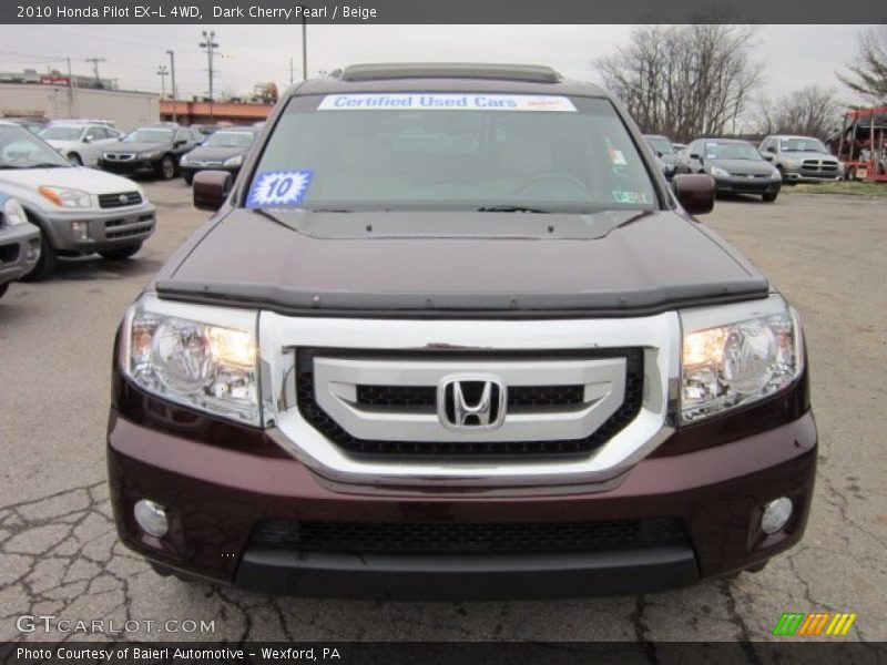 Dark Cherry Pearl / Beige 2010 Honda Pilot EX-L 4WD