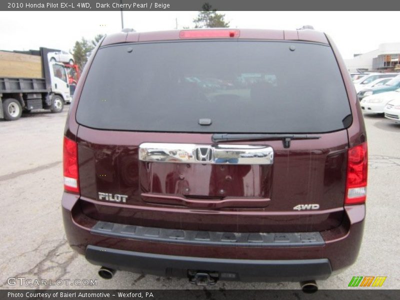 Dark Cherry Pearl / Beige 2010 Honda Pilot EX-L 4WD