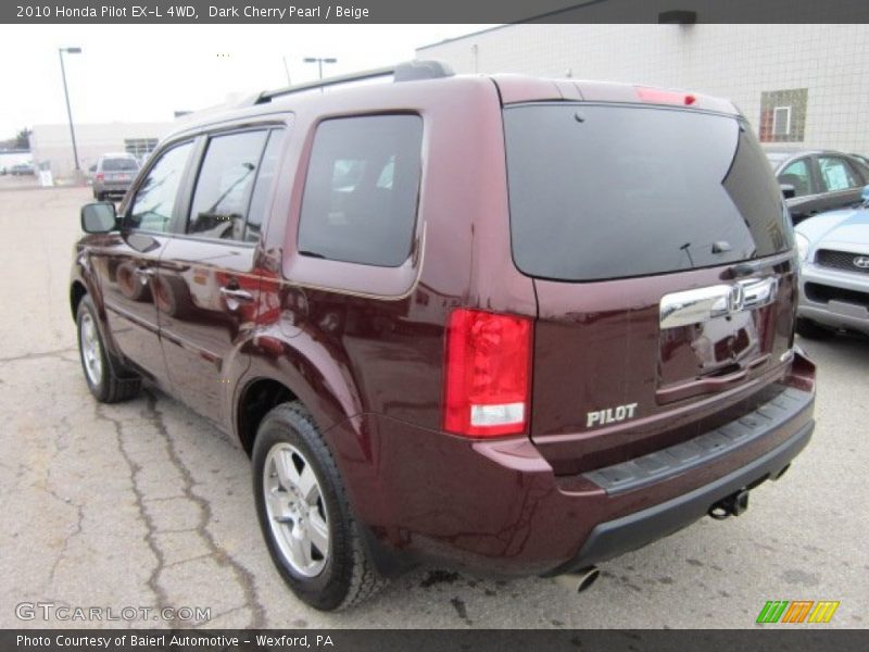 Dark Cherry Pearl / Beige 2010 Honda Pilot EX-L 4WD