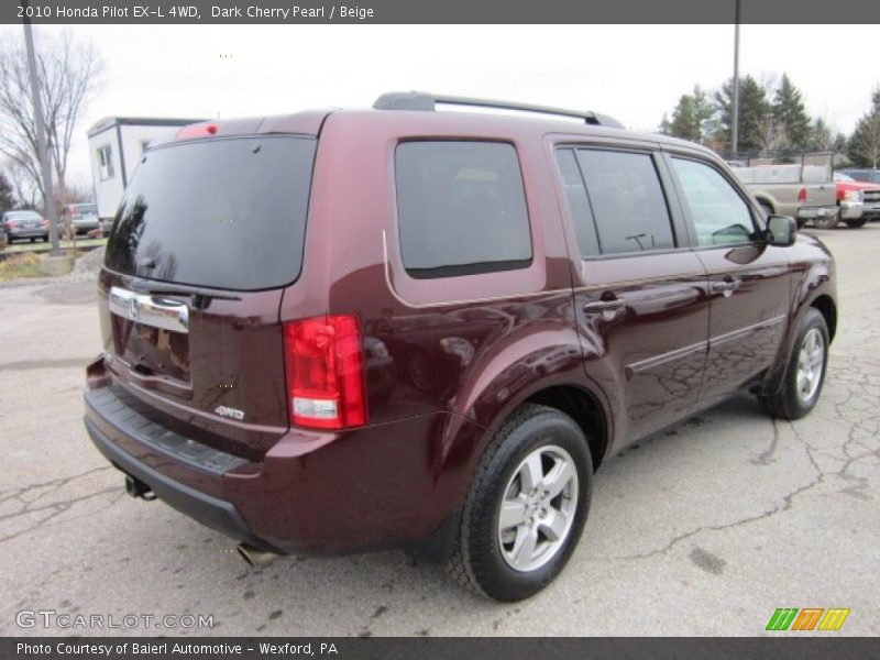 Dark Cherry Pearl / Beige 2010 Honda Pilot EX-L 4WD