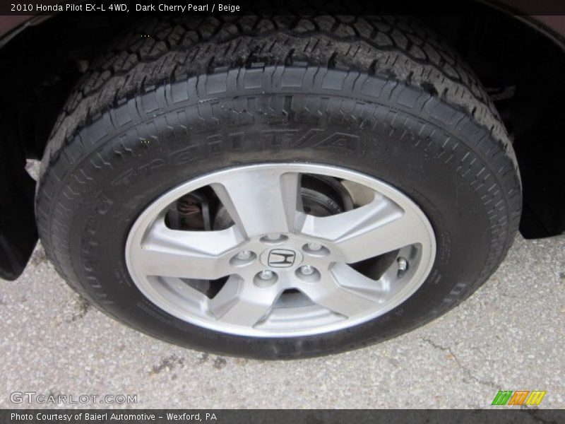 Dark Cherry Pearl / Beige 2010 Honda Pilot EX-L 4WD