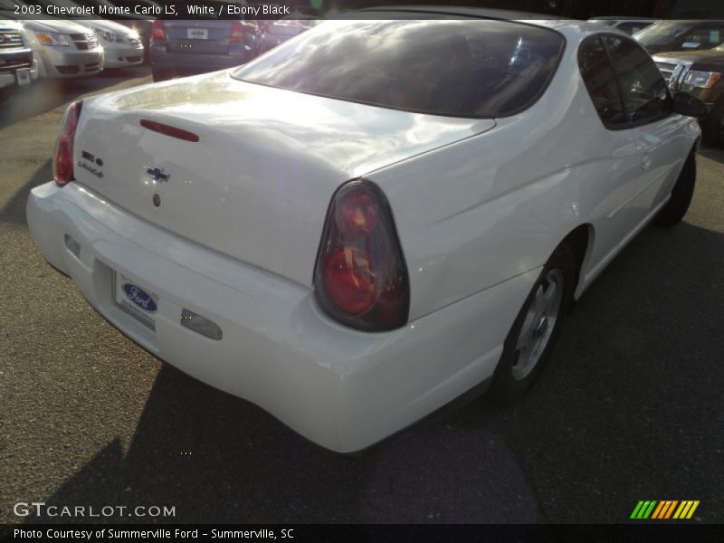 White / Ebony Black 2003 Chevrolet Monte Carlo LS