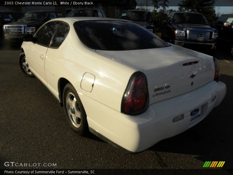 White / Ebony Black 2003 Chevrolet Monte Carlo LS