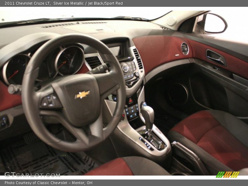 Silver Ice Metallic / Jet Black/Sport Red 2011 Chevrolet Cruze LT