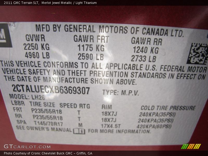 Merlot Jewel Metallic / Light Titanium 2011 GMC Terrain SLT