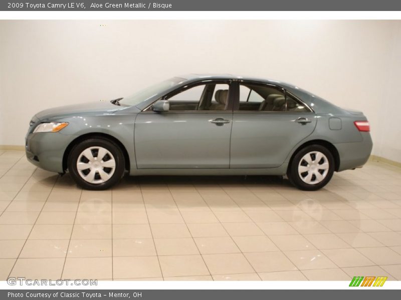 Aloe Green Metallic / Bisque 2009 Toyota Camry LE V6