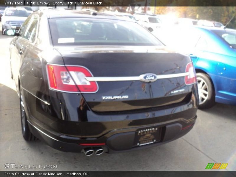 Ebony Black / Charcoal Black 2012 Ford Taurus Limited