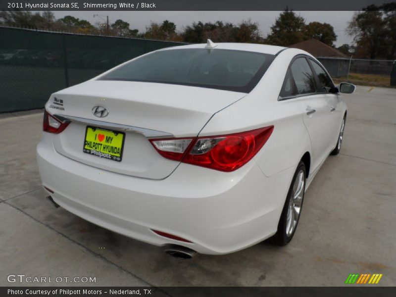 Shimmering White / Black 2011 Hyundai Sonata SE