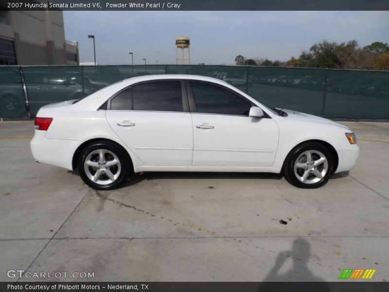 Powder White Pearl / Gray 2007 Hyundai Sonata Limited V6