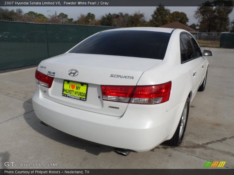 Powder White Pearl / Gray 2007 Hyundai Sonata Limited V6