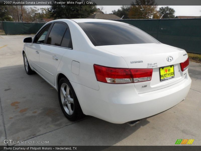 Powder White Pearl / Gray 2007 Hyundai Sonata Limited V6