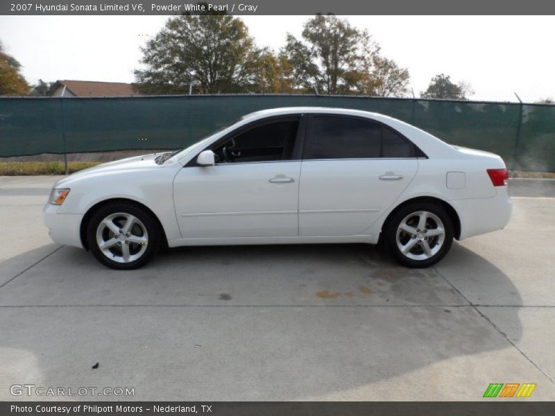 Powder White Pearl / Gray 2007 Hyundai Sonata Limited V6