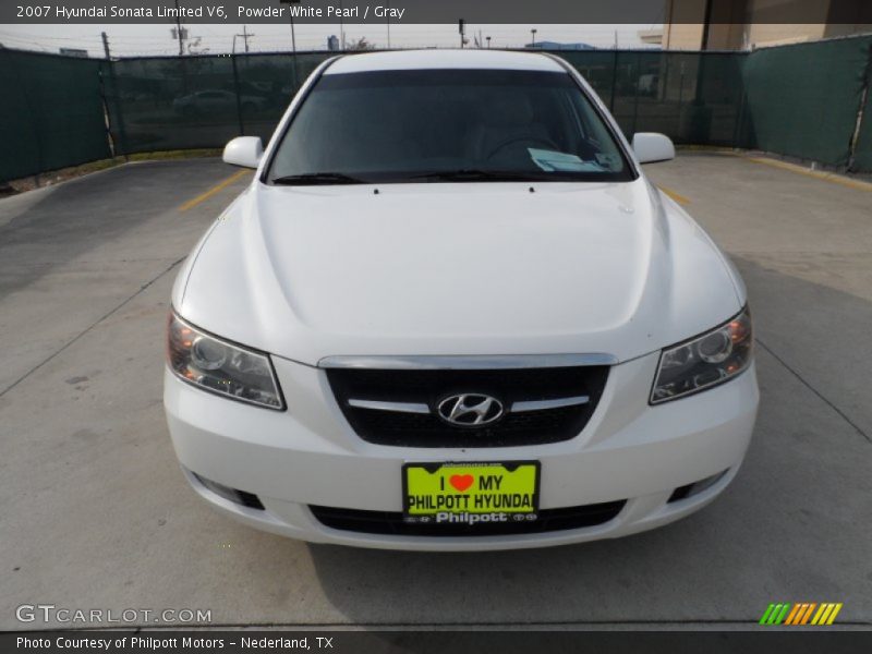 Powder White Pearl / Gray 2007 Hyundai Sonata Limited V6