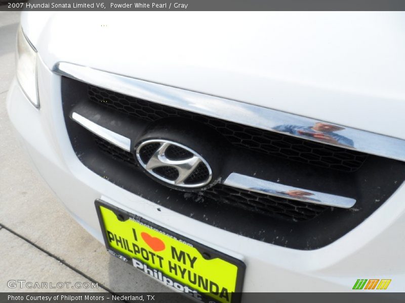Powder White Pearl / Gray 2007 Hyundai Sonata Limited V6