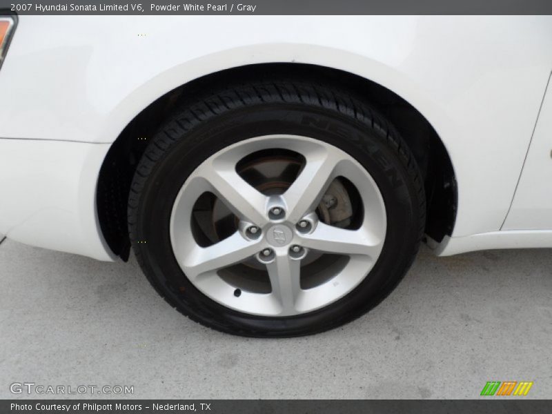 Powder White Pearl / Gray 2007 Hyundai Sonata Limited V6