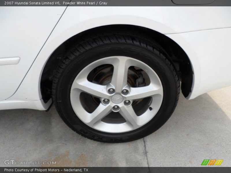 Powder White Pearl / Gray 2007 Hyundai Sonata Limited V6