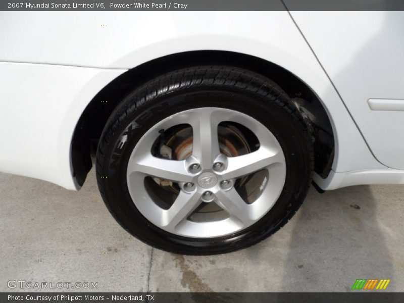 Powder White Pearl / Gray 2007 Hyundai Sonata Limited V6
