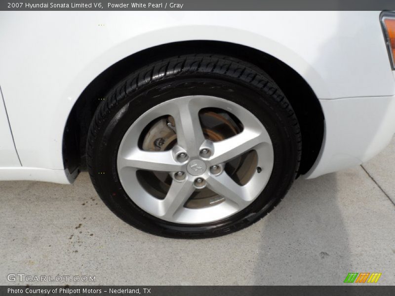 Powder White Pearl / Gray 2007 Hyundai Sonata Limited V6